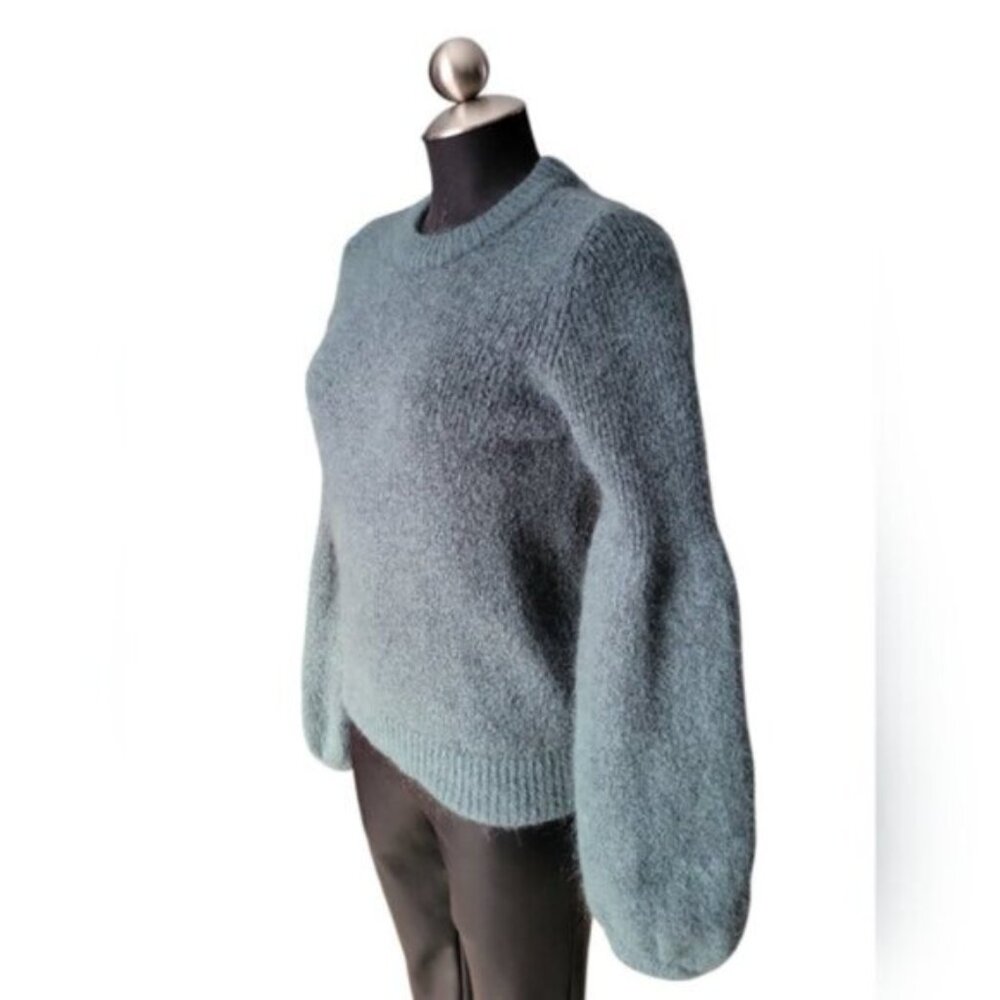 Mohair Wool Blend Puff Sleeve Sweater H&M Women's sz Small - Picture 3 of 10
